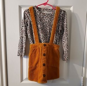 Girls 4t Leopard Overall Set